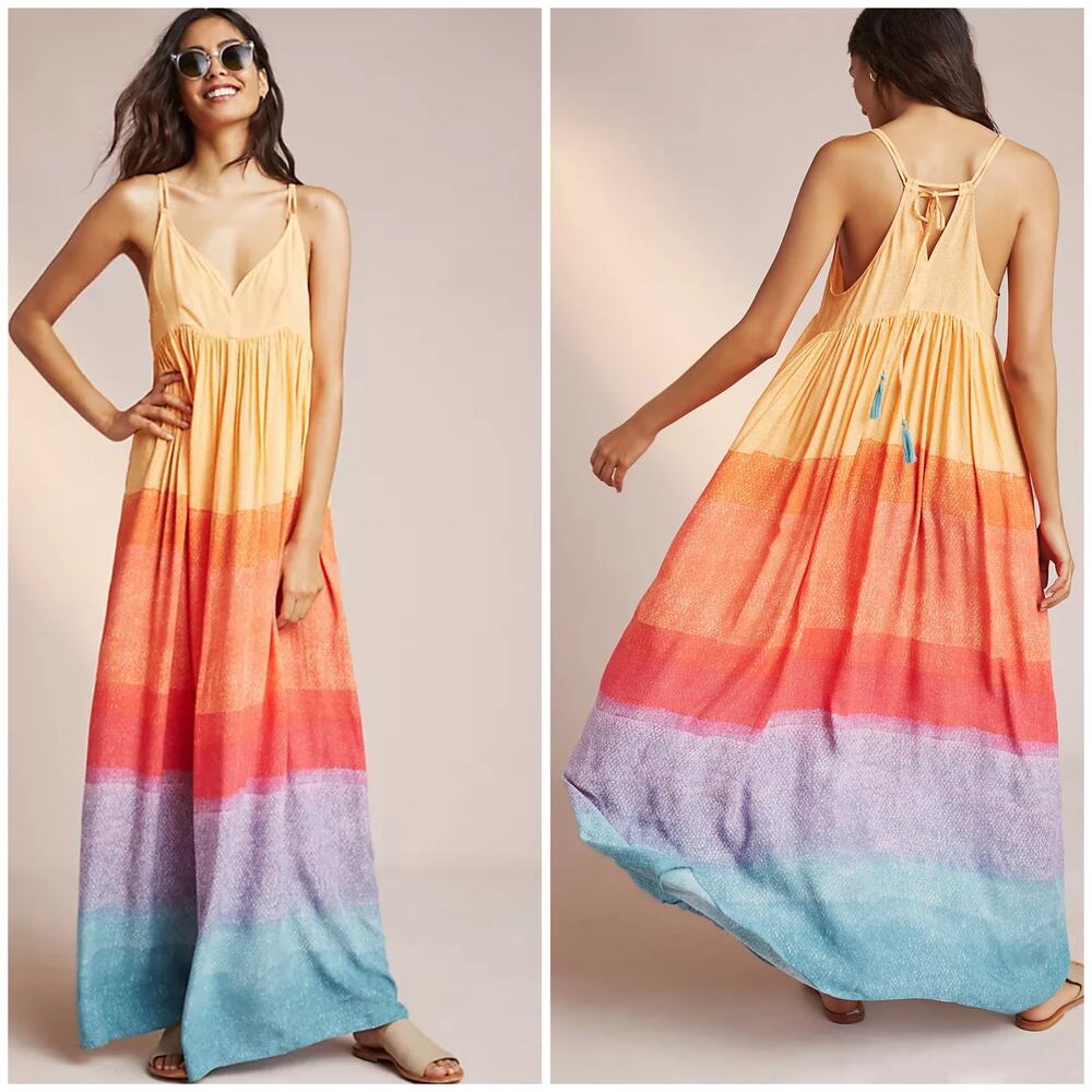 Anthropologie x Carla Weeks Setting Sun Maxi Dress